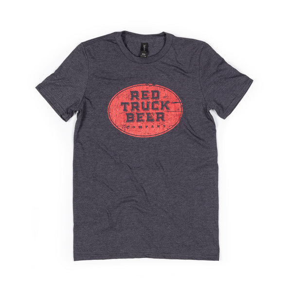 RED TRUCK RED OVAL CHARCOAL TEE